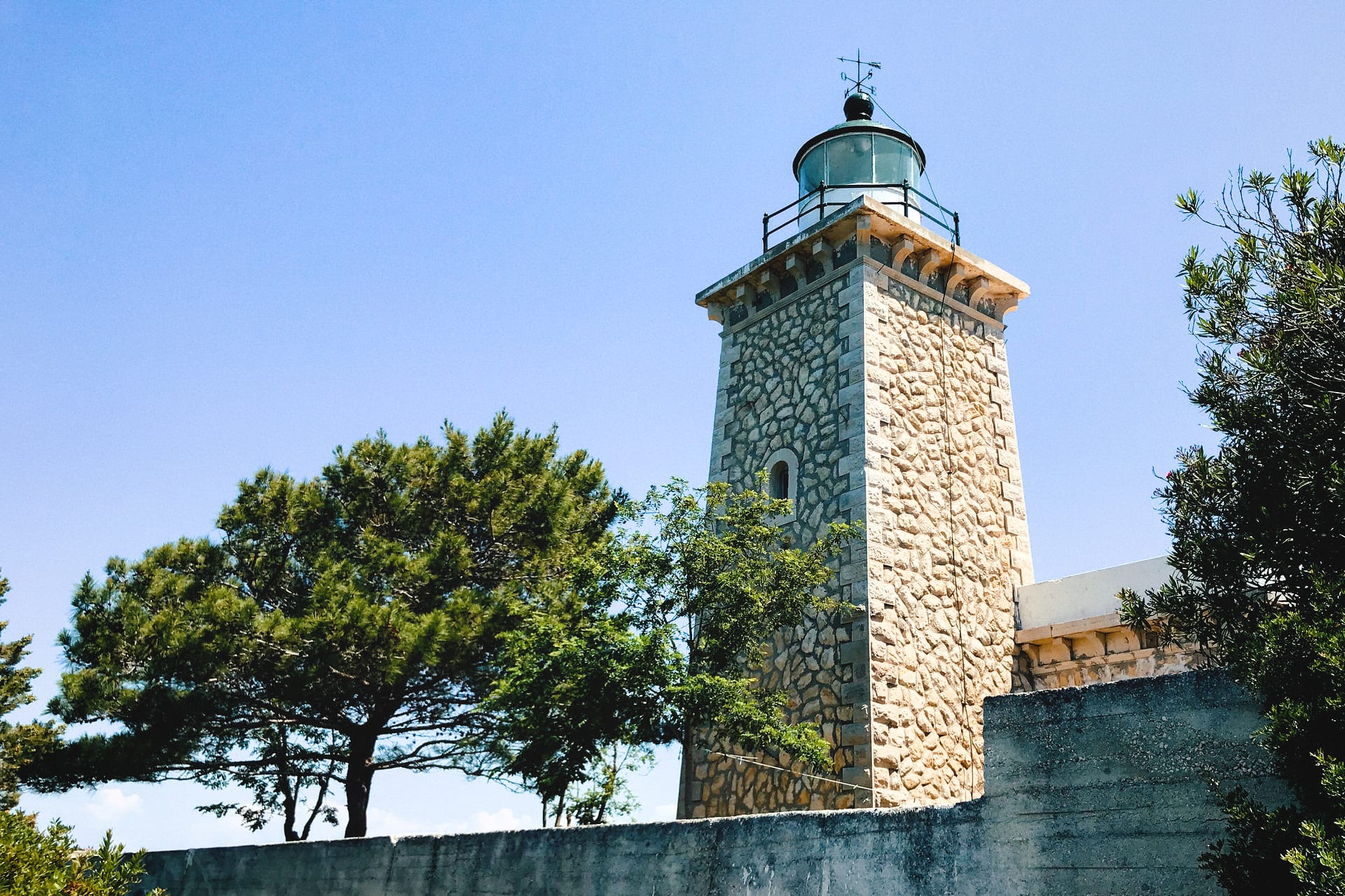 Image of stone built light-house at Lakka village, Paxos