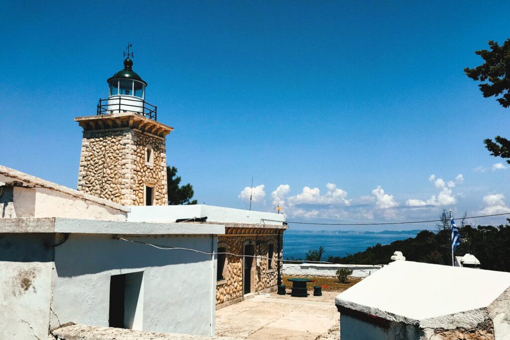 Image of stone built light-house at Lakka village, Paxos